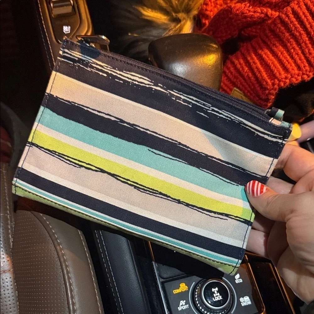 Striped Canvas Pouch Thirty-one wallet stripe card holder coin bag magnetic 31